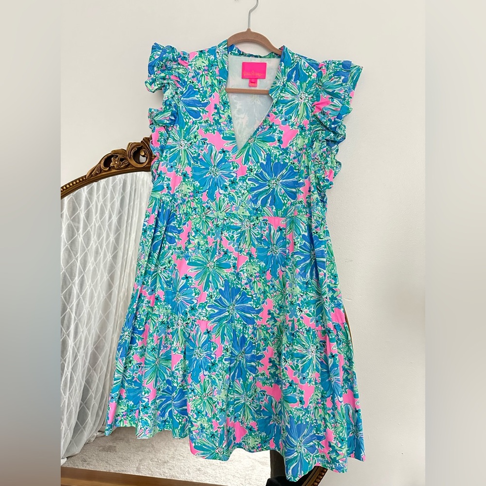 Lilly Pulitzer Blue and Pink Floral Women’s Dress